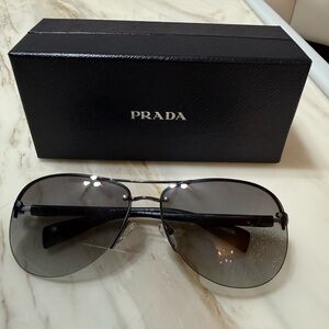 Prada Gray Aviator Sunglasses